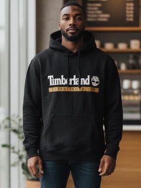 Timberland Men's Established 1973 Hoodie - Black/Wheat - Size 3XL